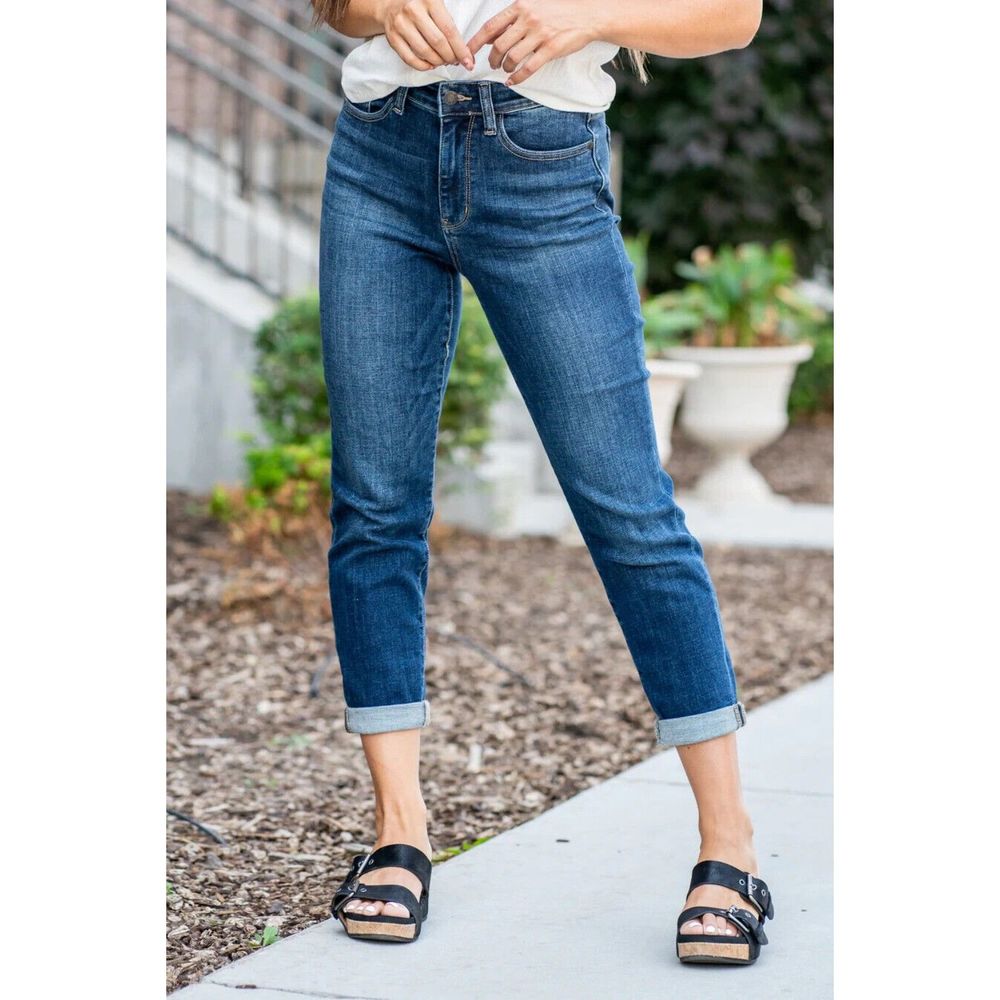 Judy Blue Cropped Slim Jean Rolled Cuff